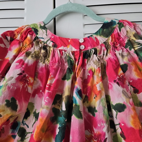 J.Crew Smock-neck puff-sleeve top in floral cotton poplin Size Small #100 - Picture 7 of 8